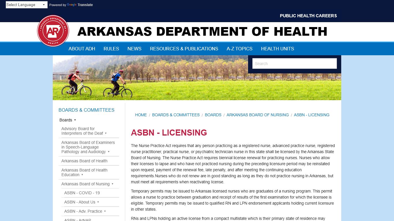 Licensing requirements for the Arkansas Board of Nursing.