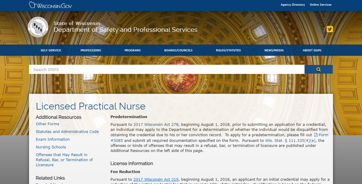 Licensing requirements for the Wisconsin Board of Nursing.