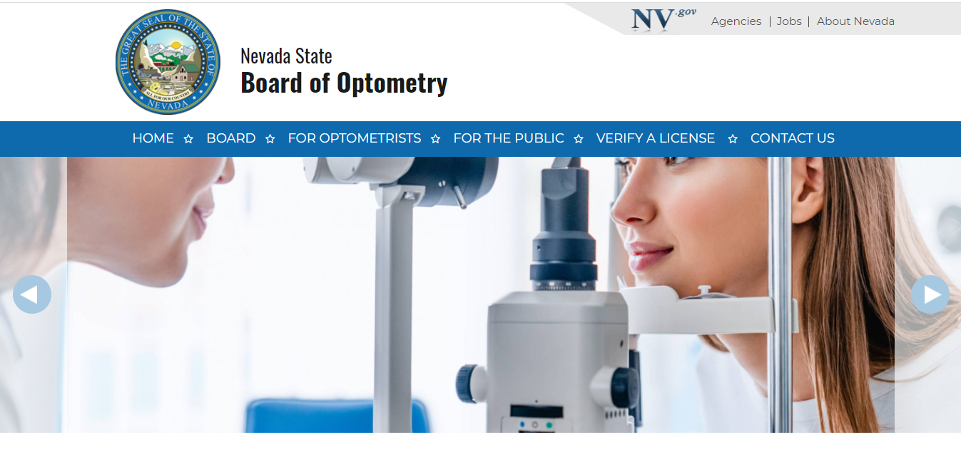 Nevada Board of Optometry website